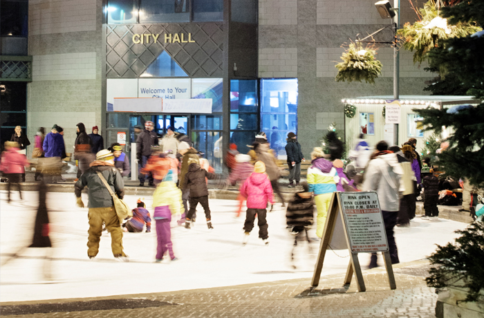 Skating at City Hall